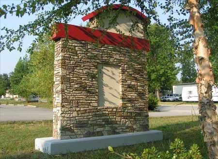 stone finish monument sign